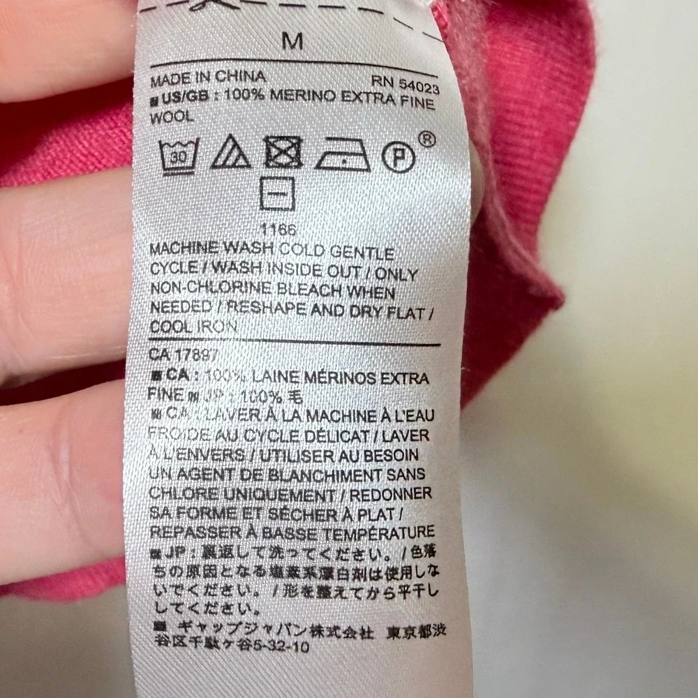 J Crew Pink Extra Fine Merino Wool Crewneck Sweater Womens Medium HOL18 355679